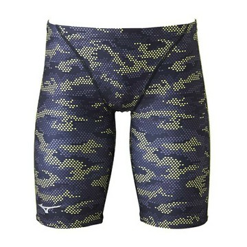 MIZUNO SWIM 過季促銷 EXER SUITS 男泳褲 長四角泳褲 日本製 N2MBA57393 黑x淺綠