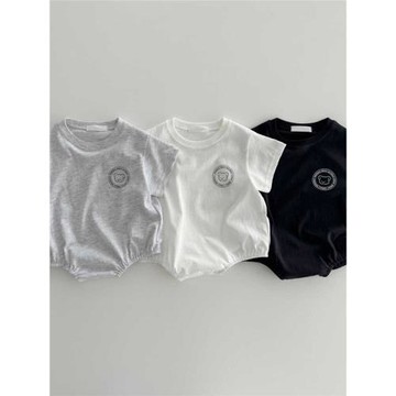 夏季韓版嬰兒爬服ins印花小熊少兒連體衣寶寶外出棉質薄款包屁衣1