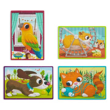 B.toys 拼圖包裹 寵物朋友 3歲以上  BX2206Z  4組  12片