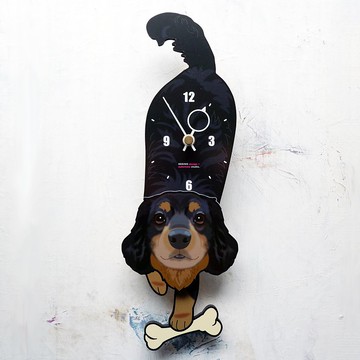 D-235 腊肠犬 - 動物造型鐘擺鐘