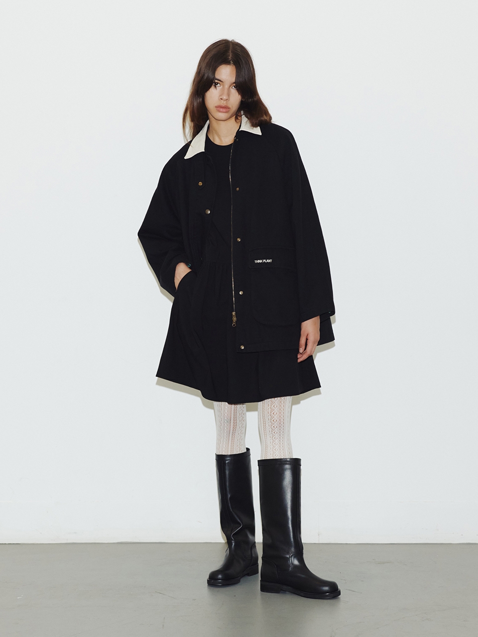 THINK PLANT Cotton Padded Coat_Black