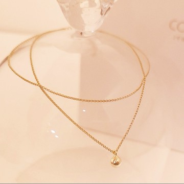 送禮物  [現貨商品]【焦糖小姐Ms caramelo 】925純銀鍍K黃 小金球雙鍊腳鍊