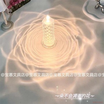 甄選好物🌈ins風玫瑰花瓣蠟燭燈氛圍燈拍照裝飾牀頭led小夜燈生日禮物送女生