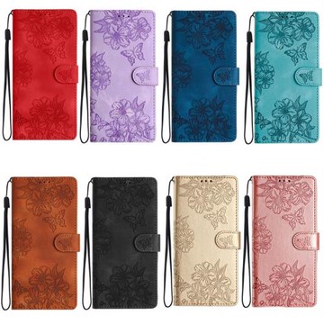適用于LG K50/Q60手機套印花蝴蝶電話保護套翻蓋式插卡皮套軟硅膠內殼全包邊防摔支架卡通時尚個性情侶男女款