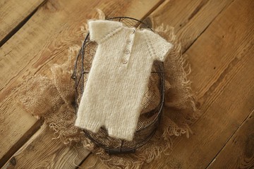 新生兒羊駝連衣褲，嬰兒連體衣，新生兒拍照道具，