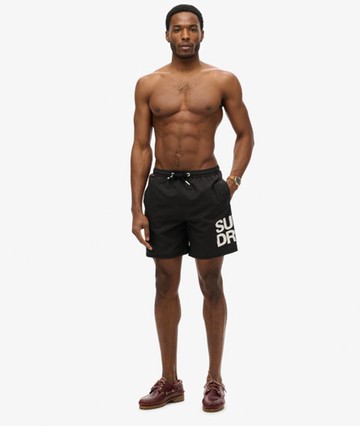 Superdry Men's Sportswear Logo 17-Inch Swim Shorts Black Size: L