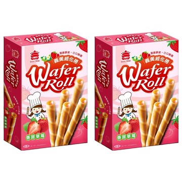 義美 威化捲 量販盒 香甜草莓  187g  2盒