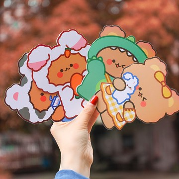 卡通小熊賀卡兒童禮物對折式空白手寫節日通用小學生幼兒園ins風可愛少女心感謝卡生日祝福diy小卡片