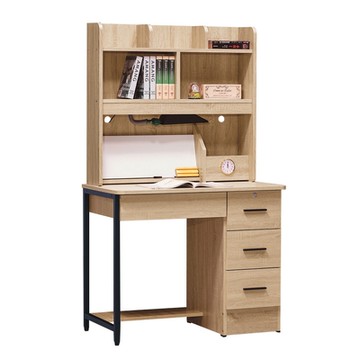 【文創集】麥西 多功能3尺四抽書桌組合(二色可選)-90x57x153cm免組