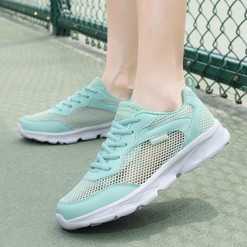 貝艾夢女鞋夏季單網面透氣運動鞋輕便軟底學生跑步鞋防臭女士夏款