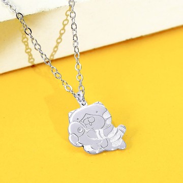 白爛貓卡片銀飾系列-LanLanCat最愛你純銀項鍊