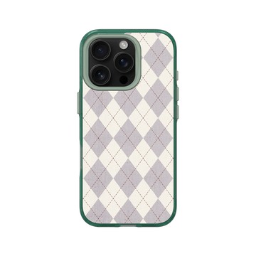iPhone 16 Pro Clear 憂墨綠 - Pattern Play - 學院菱格