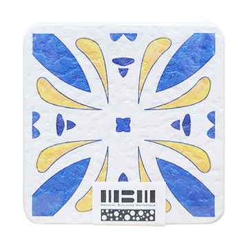 MBM MIT 花磚珪藻土吸水杯墊  10 x 10 x 1.2cm  仲夏魔力  1片