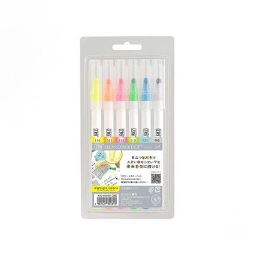 【Kuretake 吳竹】ZIG Clean Color Dot 單頭點點筆 螢光色 六入組 /盒 TCSD-6100-6VC(日本品牌)