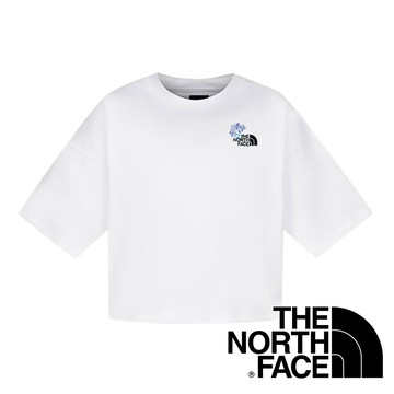 【THE NORTH FACE 美國】女短版短袖圓領棉T恤『白』NF0A8GXA 戶外 露營 登山 健行 休閒 時尚 短袖 上衣