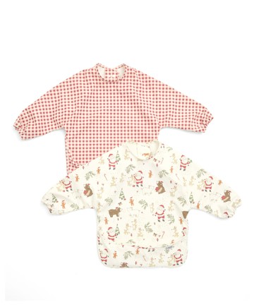 冬日慶典-長袖防水圍兜(2入)