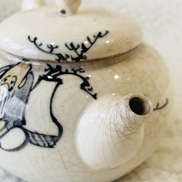 日本 柿右衛門茶壺 │ 濁手赤繪茶具   昭和時期 有落款