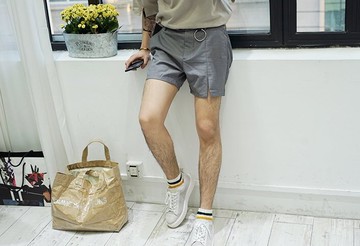 FINDSENSE 韓國 西裝開口 短褲 五分短褲  西裝褲 男 推薦款