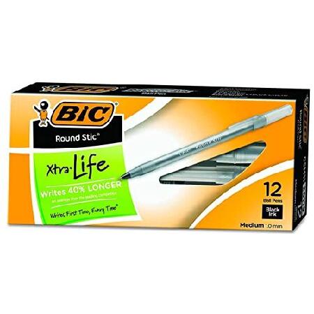 BIC 丸型 スティック 長寿命 ボールペン ミディアムポイント 60 Count