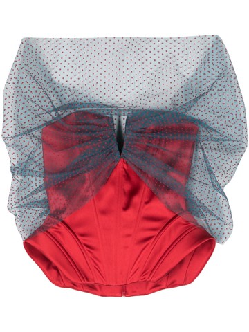 V:PM ATELIER - Jyn point d'esprit corset top - women - Polyester/Spandex/Elastane/Polyester - 42 - Red