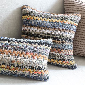 弋采田園自然風民宿樣板房彩點沙發棉裝飾靠墊抱枕腰枕方枕靠包套