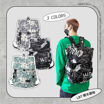 防災包 街頭塗鴉印花後背包 韓國後背包男 雙肩包男 嘻哈潮流 防盜後背包 送禮自用 潮流旅行包 KENTA