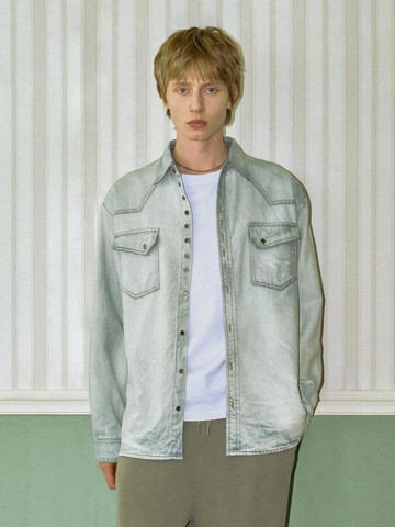 Space Bleach Denim Shirt [ICE BLUE]
