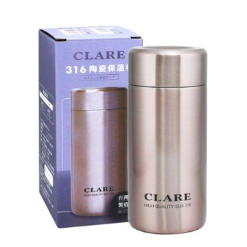 CLARE 316陶瓷全鋼保溫杯-230ml-玫瑰金-1入組