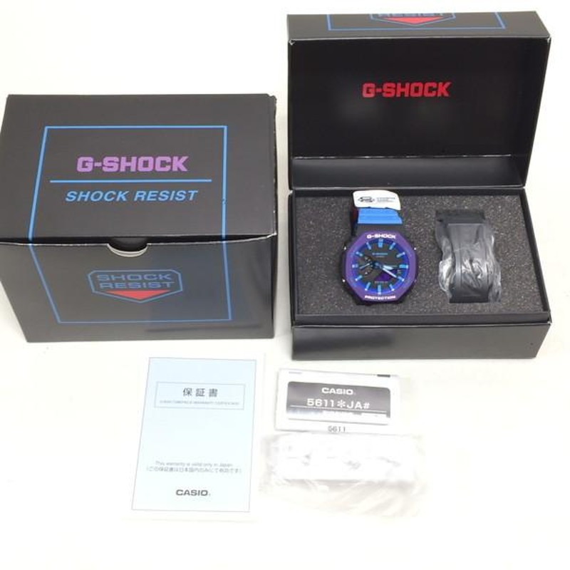 G-SHOCK ジーショック 【men1148D】 腕時計 GA-2100THS-1AJR CASIO Throwback 1990s クォーツ アナデジ  美品 ブルー パープル メンズ | LINEショッピング