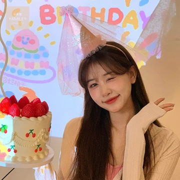【芽米栗】最快隔日到 頭紗仙女帽髮箍 生日快樂帽子 生日帽 頭紗髮箍 生日快樂髮箍 壽星帽 生日派對 生日帽子 頭紗帽子