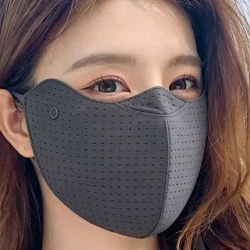 桃園出貨✨防曬口罩女夏季防紫外線2026新款高顏值可水洗加大透氣冰絲面罩薄 防曬口罩女夏季防紫外 可調節網口罩 遮陽
