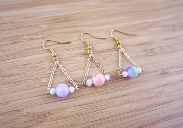 【月光】玉珠 手工耳環