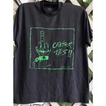 美潮炸街vintage復古慵懶風cec重磅棉短袖小眾男女休閑百搭Tee恤