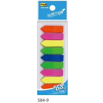 本月熱銷推薦 滿額再折【史代新文具】3M 584-9 全彩可再貼箭頭螢光標籤12×43mm