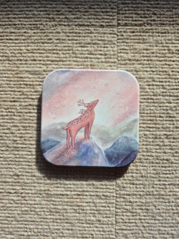 浮雕陶瓷杯墊-迎接新時代的鹿