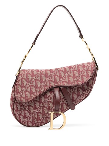 Christian Dior - 2002 pre-owned Trotter Saddle shoulder bag - women - Canvas/Calf Leather - One Size - Red