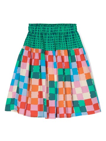 Stella McCartney Kids - checked A-line skirt - kids - Viscose/Lyocell - 8 - Green