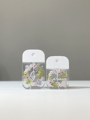 【DIY押花噴霧瓶－花環款】自訂名字 客製化 消毒瓶 防疫用品
