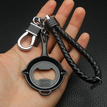 絕地求生掛件平底鍋啤酒開酒器起子開瓶器鑰匙扣吃雞鑰匙鏈小禮物