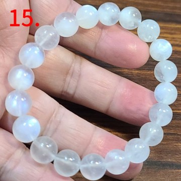 藍月光石 月光石 手鍊 手環 手珠 帶母礦 10mm 天然 ❤水晶玉石特賣#R098-6