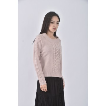 (M) mastina質感圓領粉色毛衣二手衣