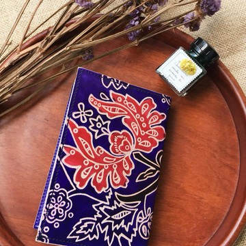 西印度皮革絢麗紅藍花紋環保手工筆記本 | Ascetic Exports