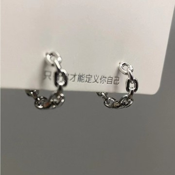 Miracle star ✨ins冷淡風鏈條耳扣女 小眾設計感簡約耳環 百搭耳飾
