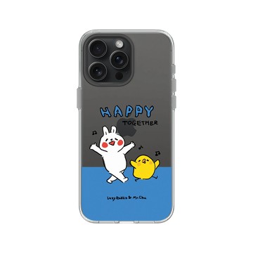 iPhone 15 Pro Max Clear 透明 - 懶散兔與啾先生 Lazy Rabbit and Mr.Chu - 左手的快樂
