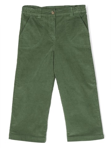 Bonton - corduroy straight-leg trousers - kids - Cotton/Elastane/Cotton - 10 - Green