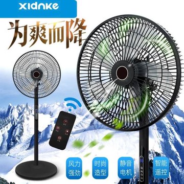 批發電風扇大風力落地扇辦公室遙控定時電風扇家用立體式16寸風扇