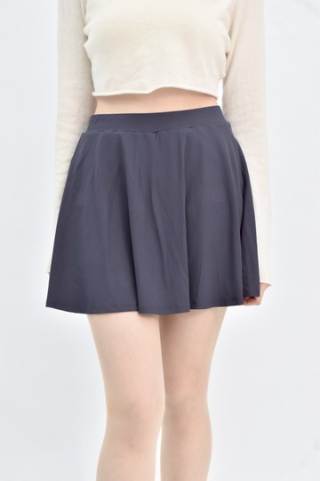 加購優惠(L) lativ 藍色涼感鬆緊腰傘狀深運動褲裙