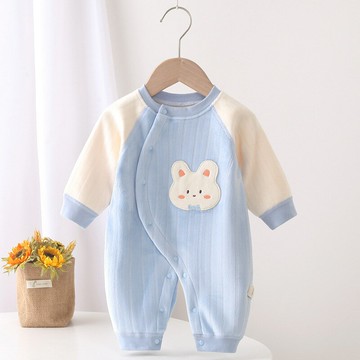 冬季款嬰兒連體衣新生兒無骨哈衣男女寶寶卡通偏襟蝴蝶衣加絨保暖鑫弘-萌寶童裝可開發票