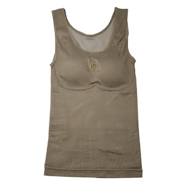 Omica 韓文圖標寬肩磨毛背心  均碼  咖啡