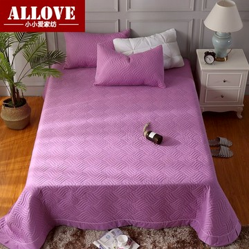純色全棉床蓋三件套純棉加厚夾棉床單絎縫被套單件200x230cm素色